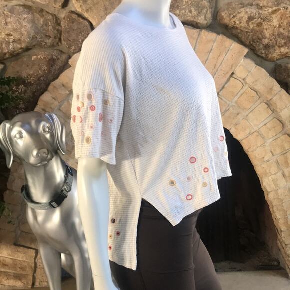 Anthropologie Postmark Catina Circle Cutout Hi-Lo Top Women’s Size Small - Picture 2 of 7